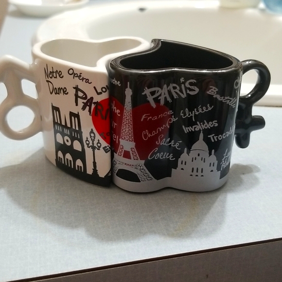 COPY New 2 Two Parisiene coffee cups Set of 2 - Picture 5 of 5